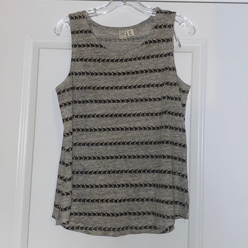 NWOT Artisan NY Linen Elephant Stripe Tank